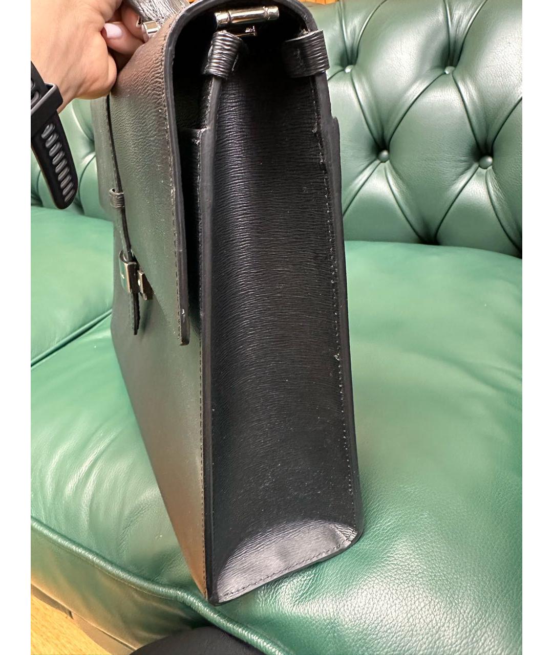 MONTBLANC Черный кожаный портфель, фото 5