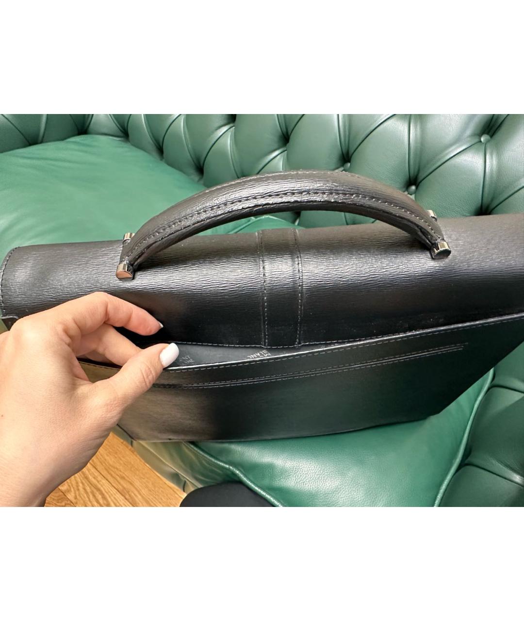 MONTBLANC Черный кожаный портфель, фото 8