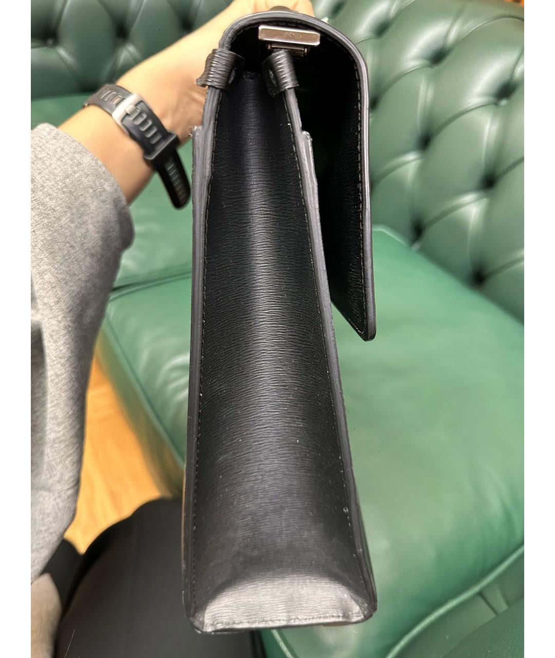 MONTBLANC Черный кожаный портфель, фото 4