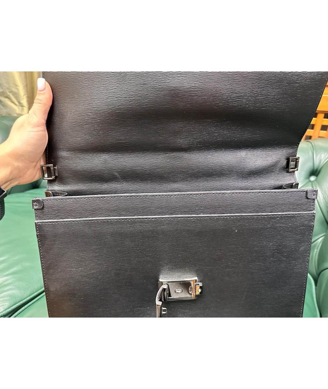 MONTBLANC Черный кожаный портфель, фото 7