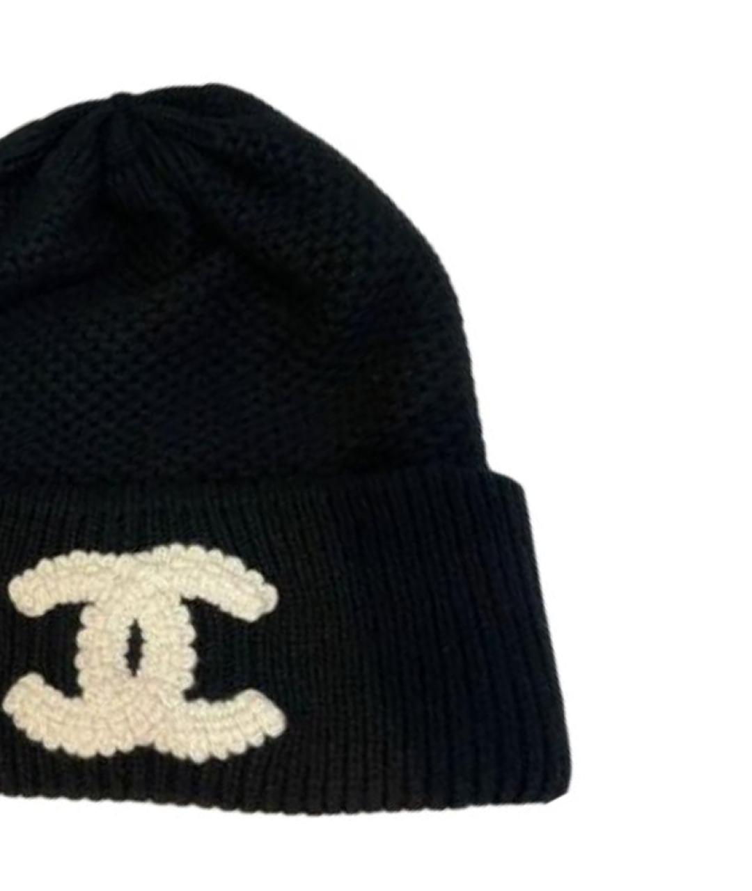 CHANEL Черная кашемировая шапка, фото 2