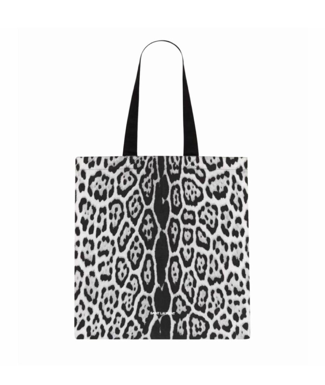 SAINT LAURENT Серая хлопковая сумка с короткими ручками, фото 4