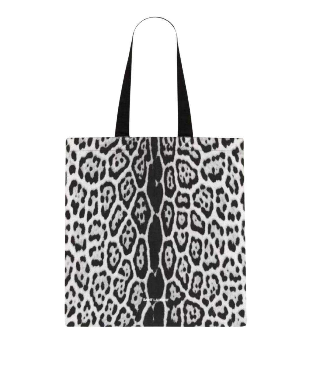 SAINT LAURENT Серая хлопковая сумка с короткими ручками, фото 1