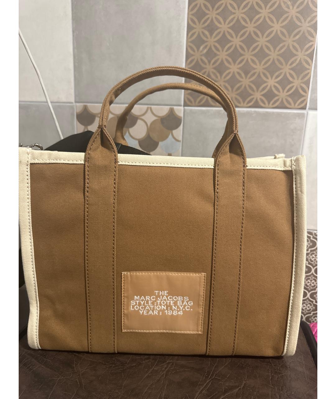 MARC JACOBS Коричневая хлопковая сумка тоут, фото 3