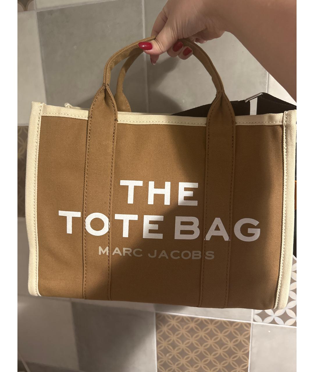 MARC JACOBS Коричневая хлопковая сумка тоут, фото 5