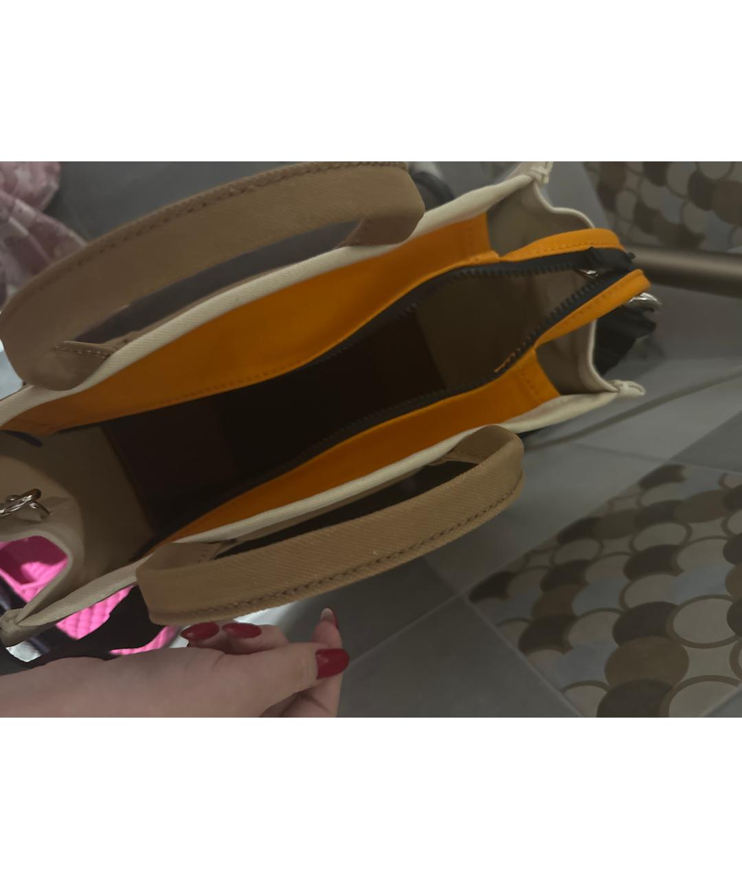 MARC JACOBS Коричневая хлопковая сумка тоут, фото 4