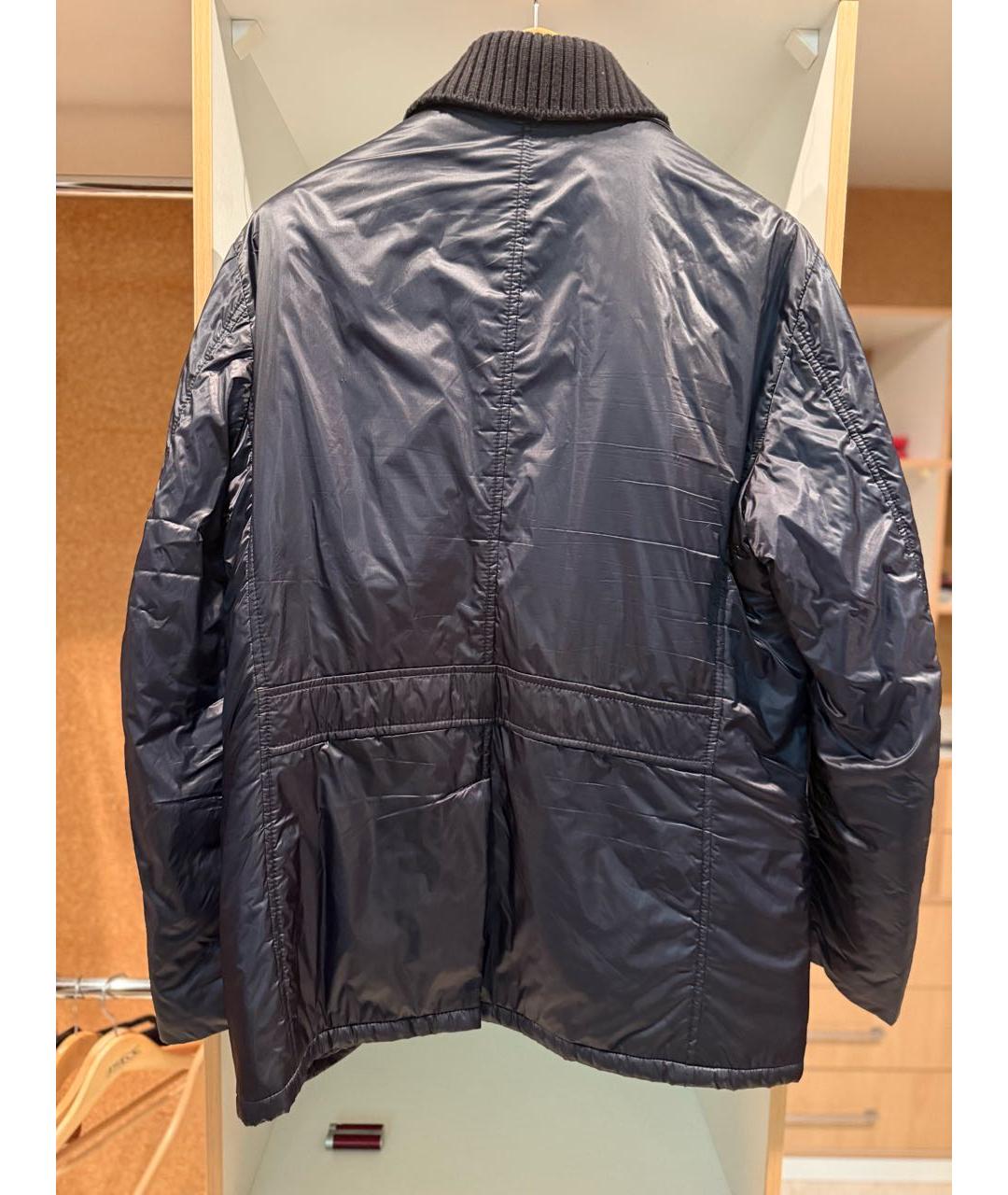 ARMANI COLLEZIONI Темно-синий полиамидовый пуховик, фото 2