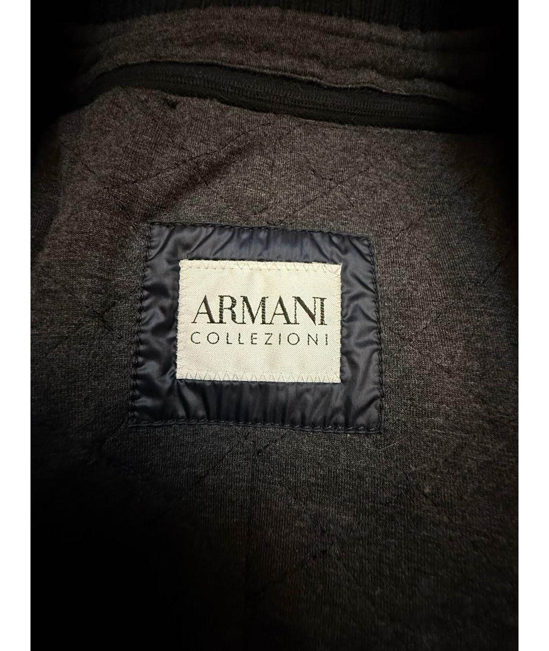 ARMANI COLLEZIONI Темно-синий полиамидовый пуховик, фото 3