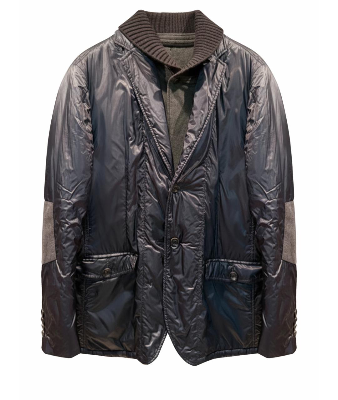 ARMANI COLLEZIONI Темно-синий полиамидовый пуховик, фото 1