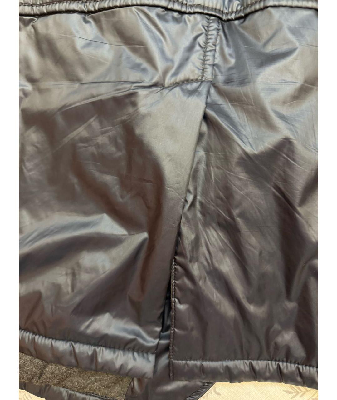 ARMANI COLLEZIONI Темно-синий полиамидовый пуховик, фото 5