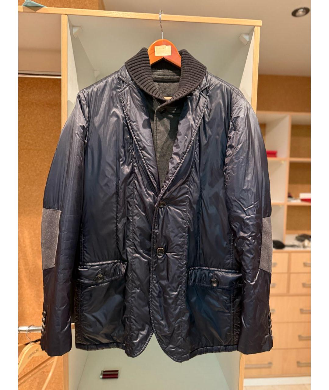 ARMANI COLLEZIONI Темно-синий полиамидовый пуховик, фото 9