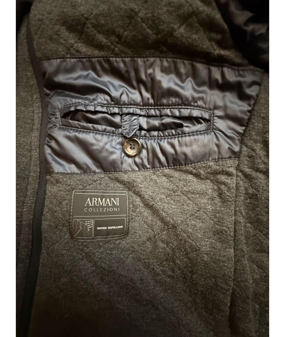 ARMANI COLLEZIONI Темно-синий полиамидовый пуховик, фото 6