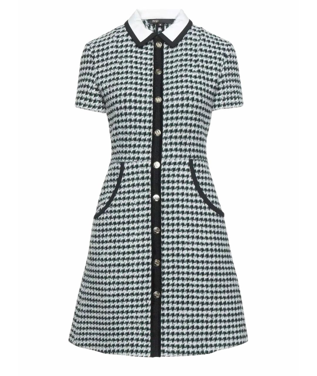 MAJE Зеленые твидовое повседневное платье, фото 1