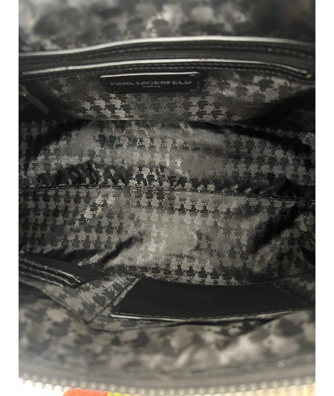 KARL LAGERFELD Черная сумка с короткими ручками из искусственной кожи, фото 9