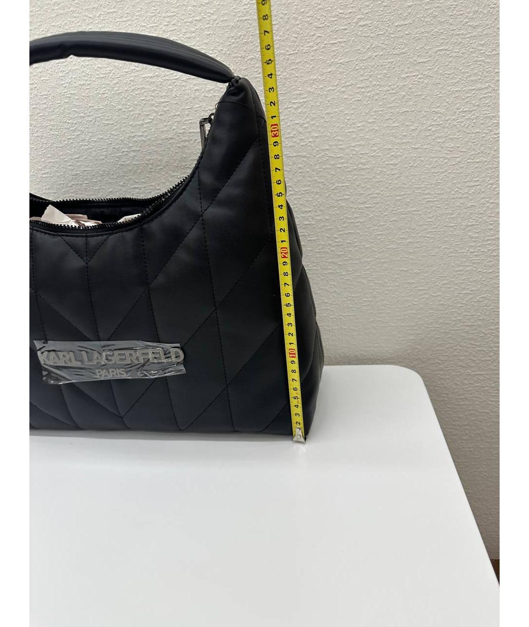 KARL LAGERFELD Черная сумка с короткими ручками из искусственной кожи, фото 6