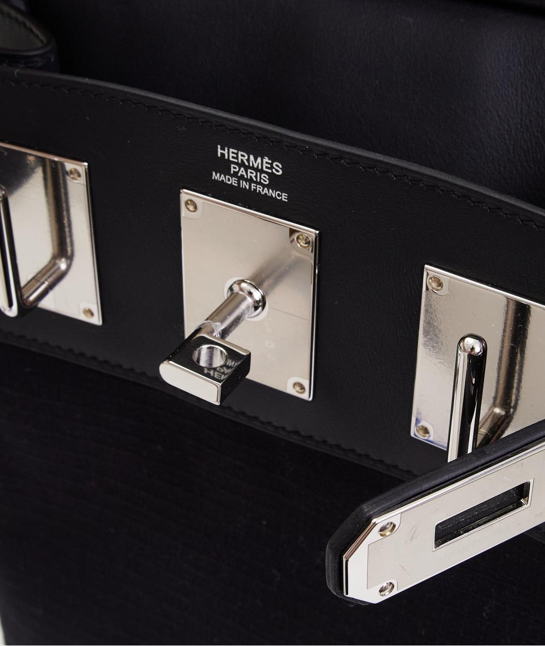 HERMES Черная тканевая сумка на плечо, фото 4