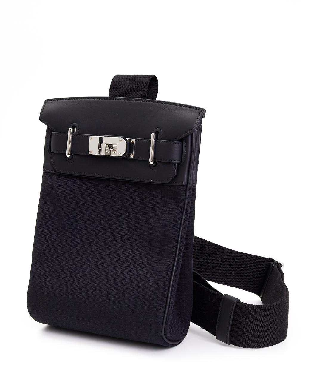 HERMES Черная тканевая сумка на плечо, фото 2