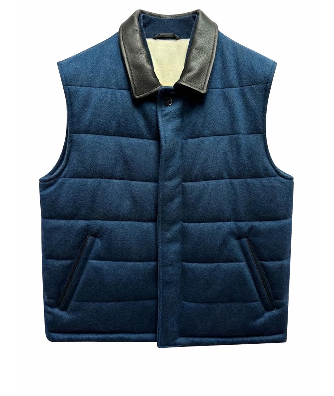 LORO PIANA Синий кашемировый жилет, фото 1