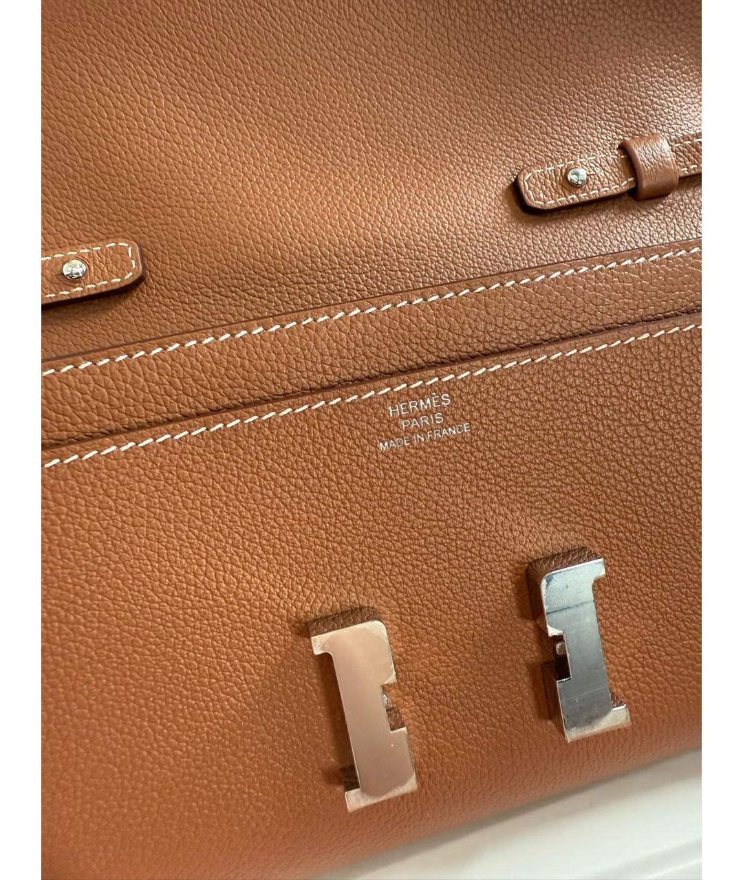 HERMES Коричневая кожаная сумка через плечо, фото 5