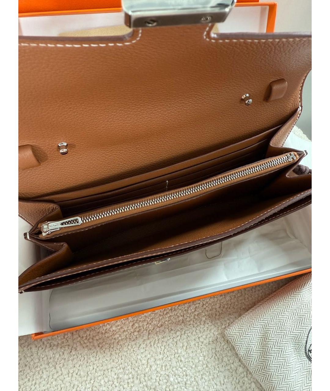 HERMES Коричневая кожаная сумка через плечо, фото 7