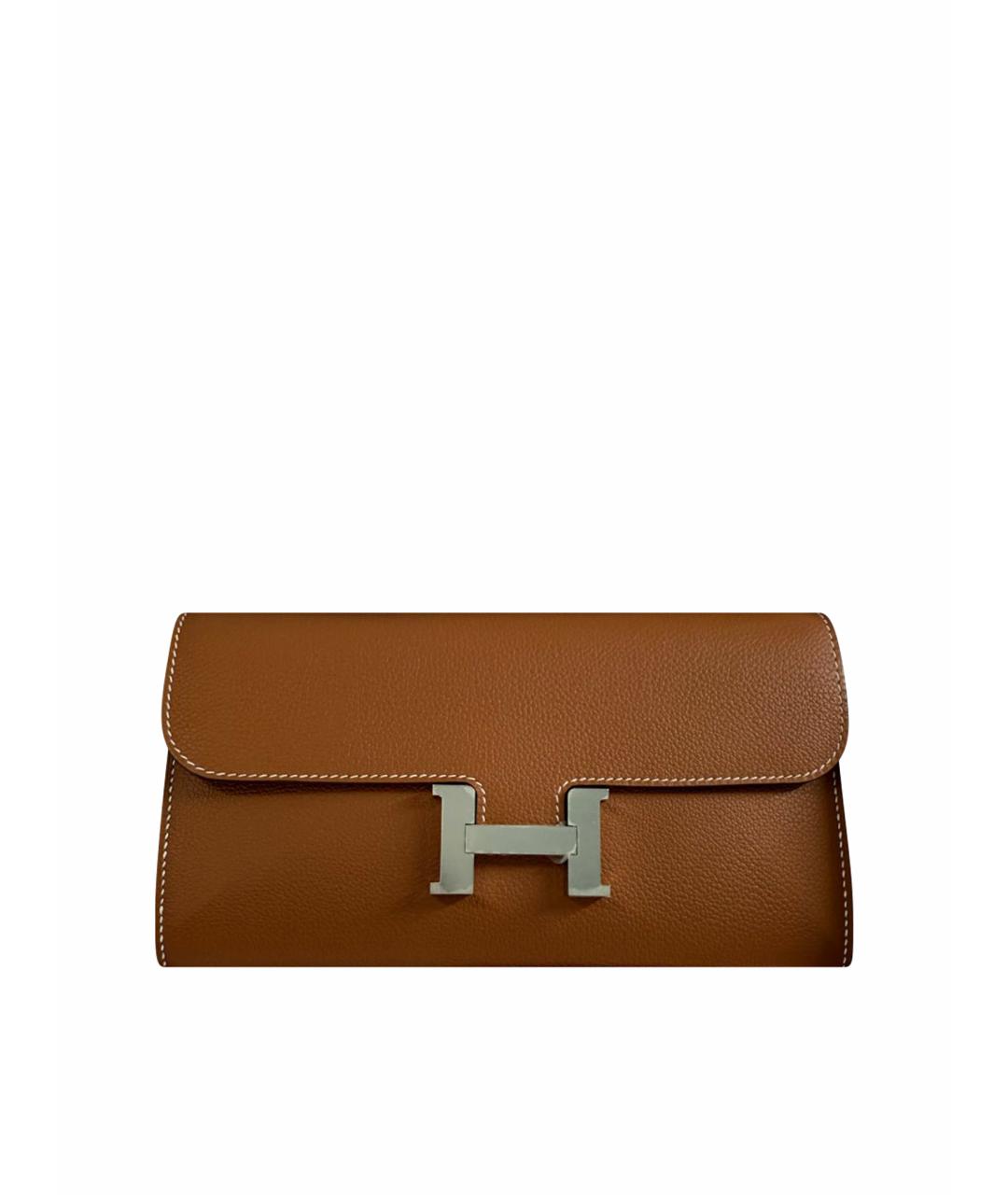 HERMES Коричневая кожаная сумка через плечо, фото 1