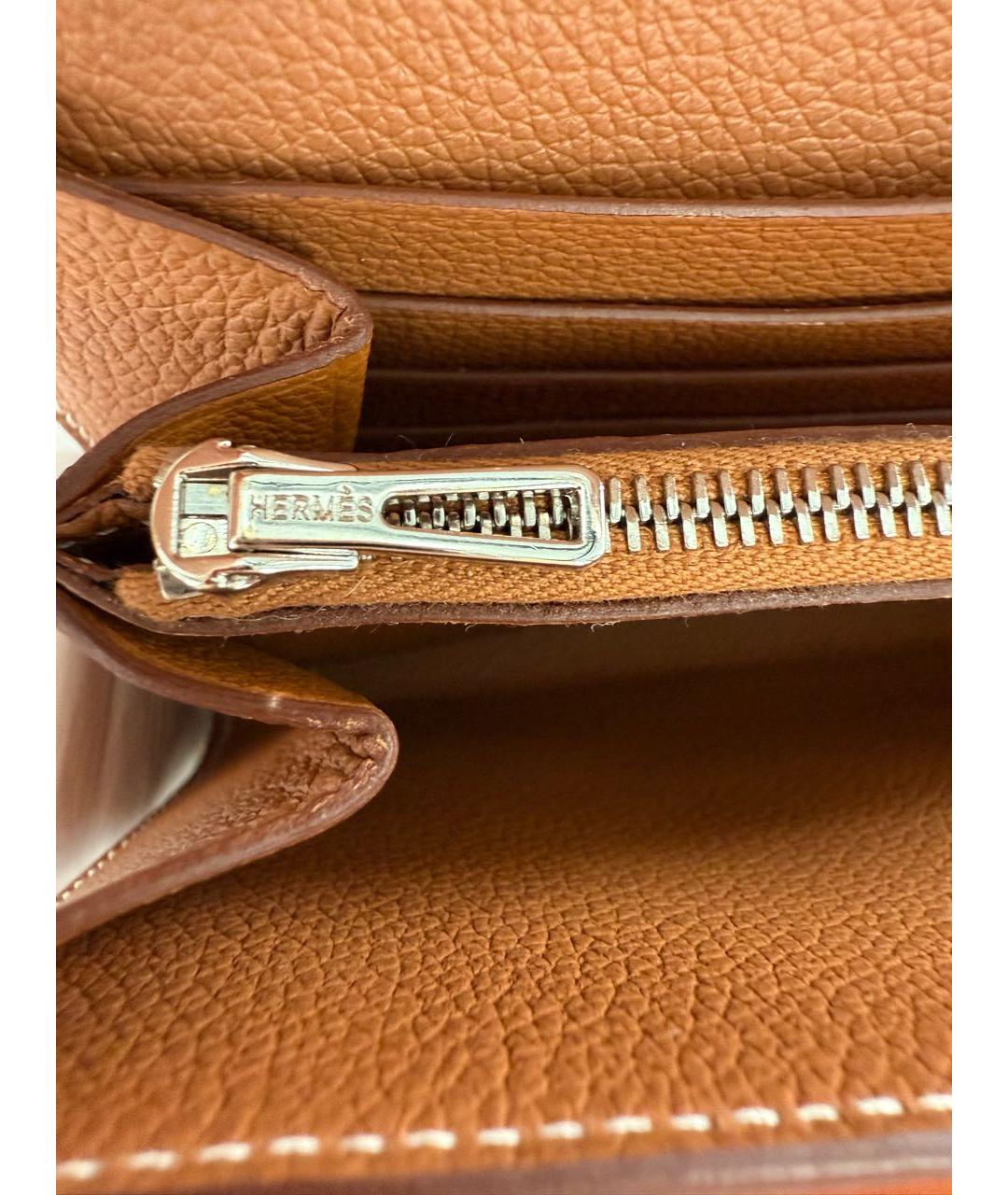 HERMES Коричневая кожаная сумка через плечо, фото 6