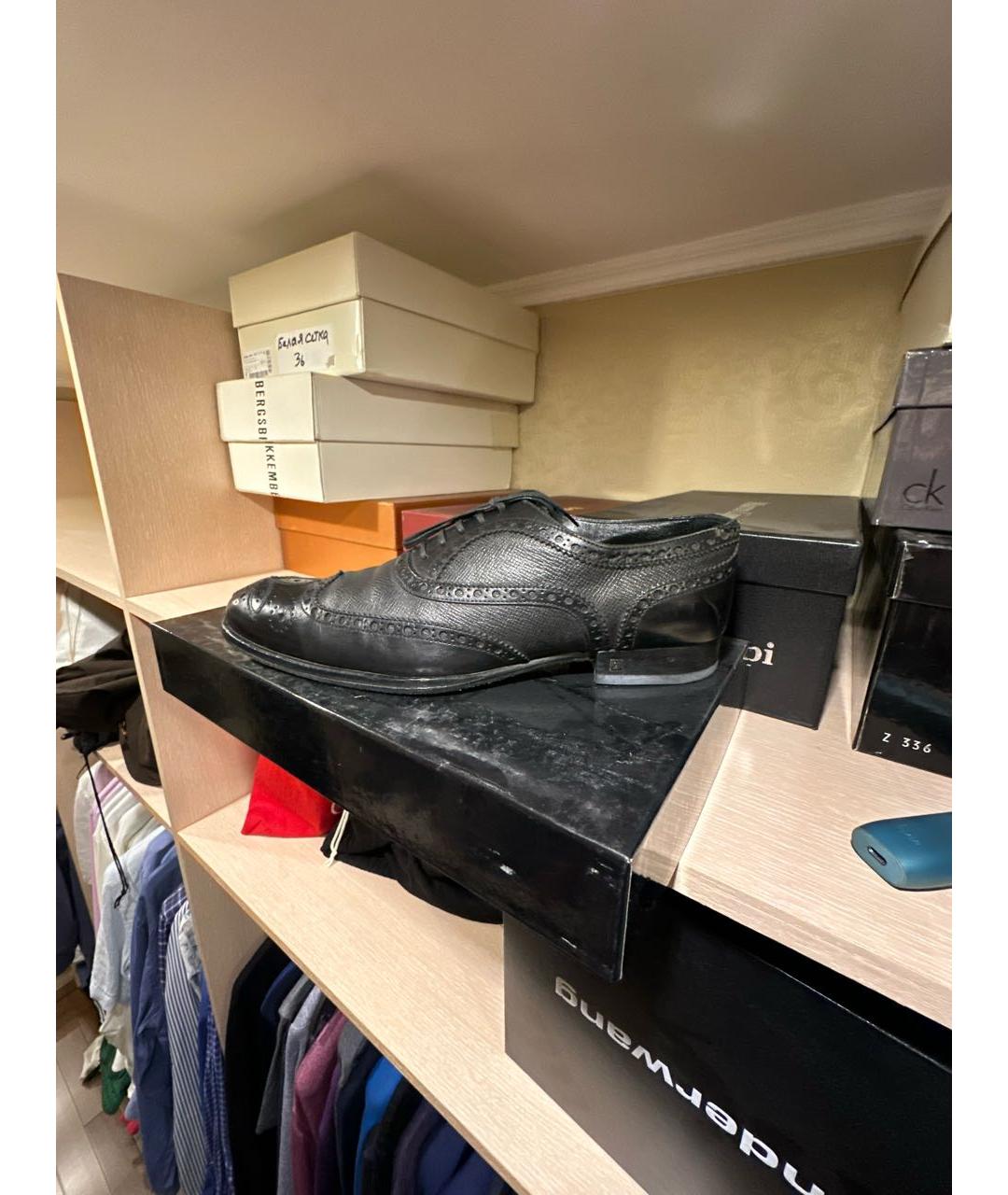 LOUIS VUITTON Черные кожаные туфли, фото 5