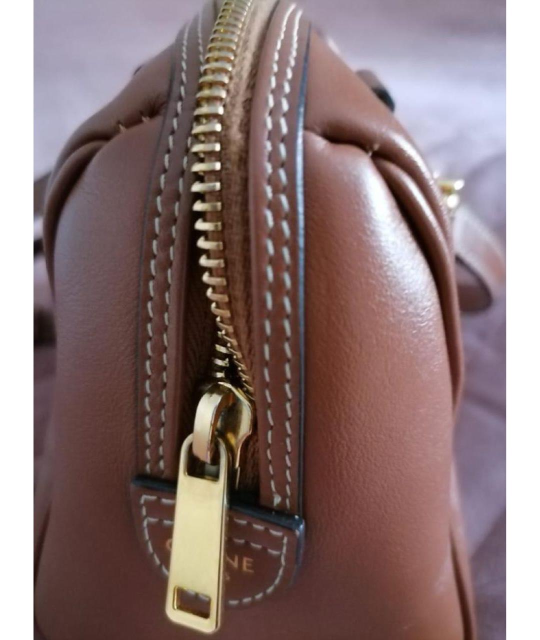 CELINE Коричневая кожаная сумка через плечо, фото 3