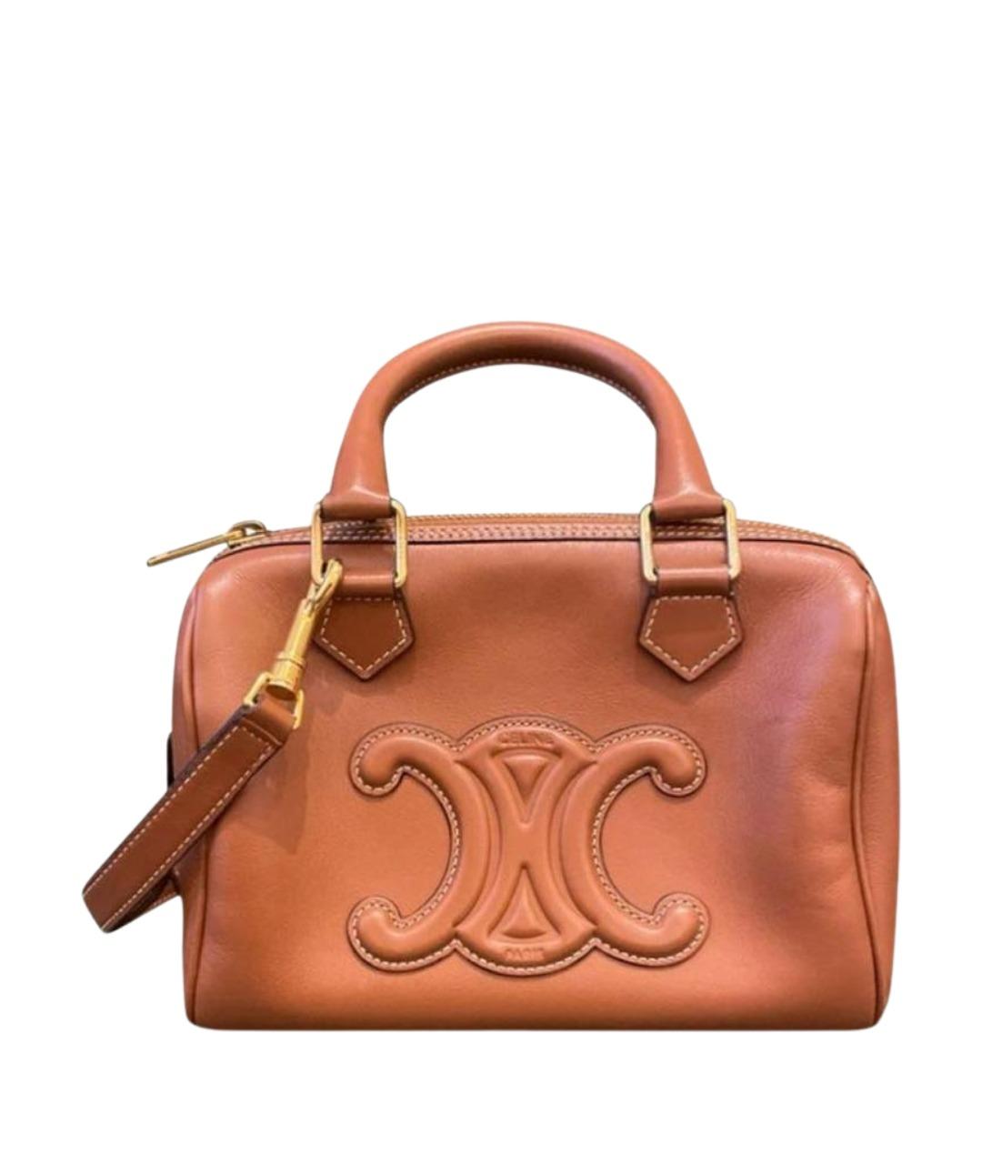 CELINE Коричневая кожаная сумка через плечо, фото 1