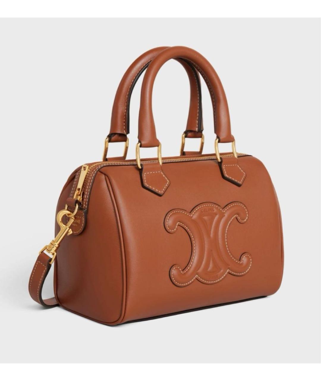 CELINE Коричневая кожаная сумка через плечо, фото 5