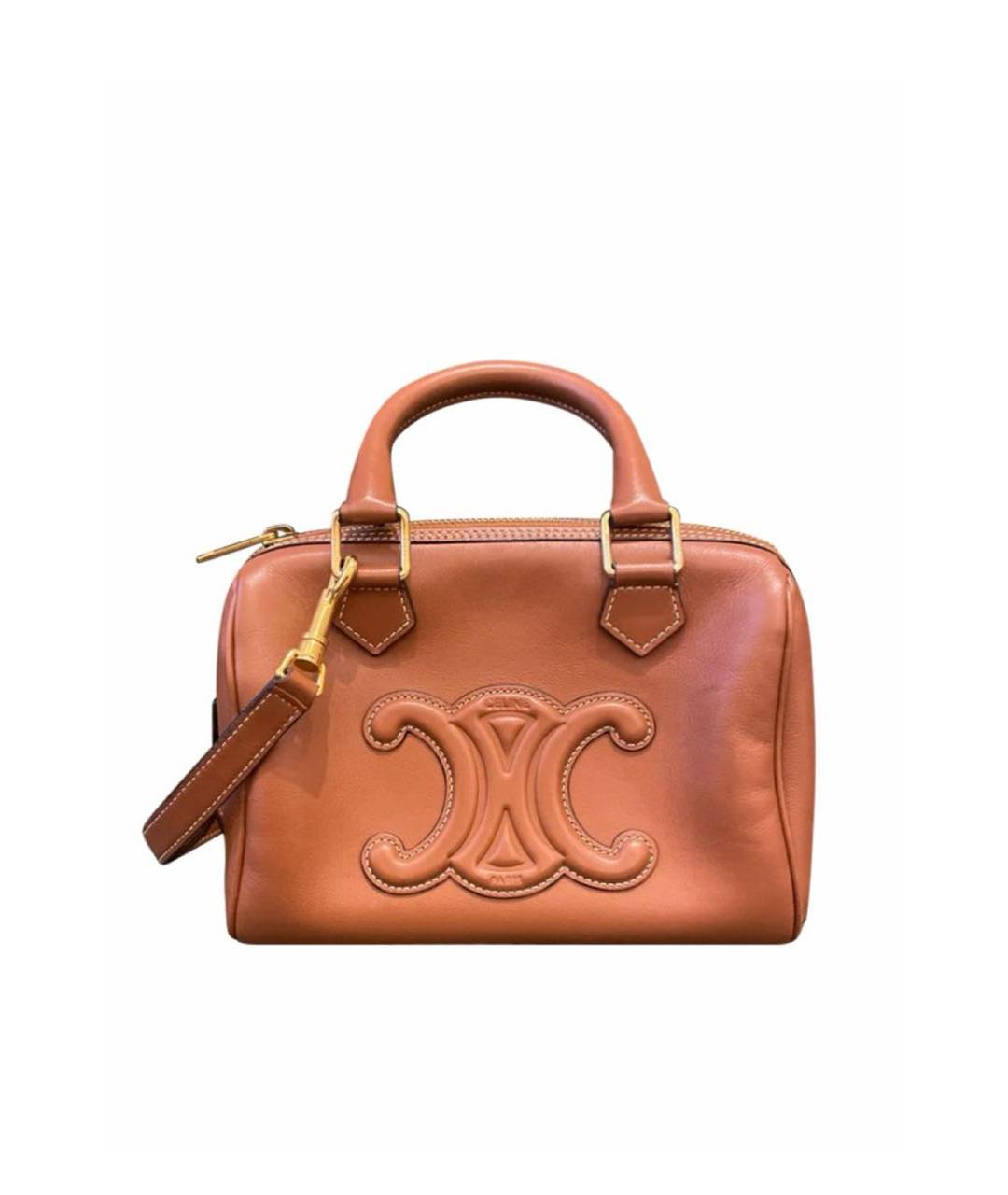 CELINE Коричневая кожаная сумка через плечо, фото 7