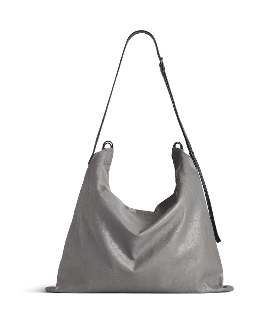 BALENCIAGA Серая кожаная сумка на плечо, фото 4