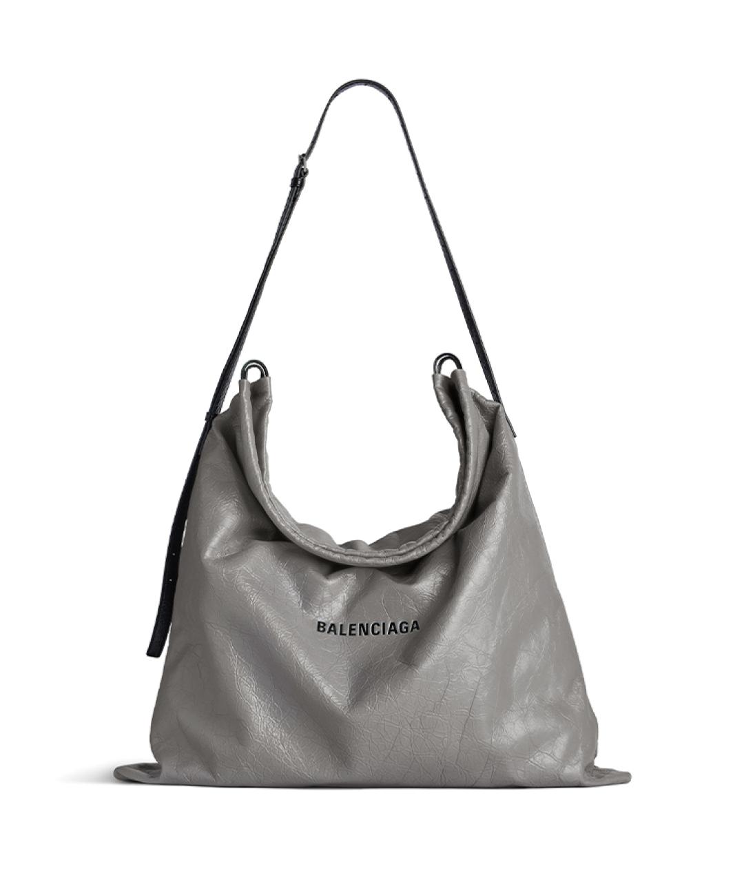 BALENCIAGA Серая кожаная сумка на плечо, фото 1