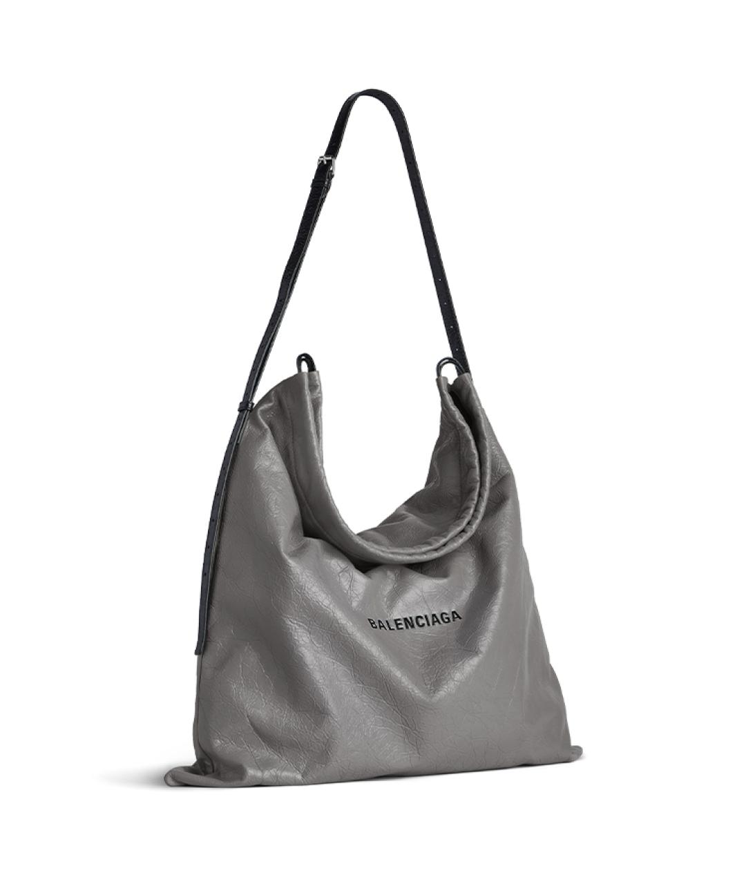 BALENCIAGA Серая кожаная сумка на плечо, фото 2