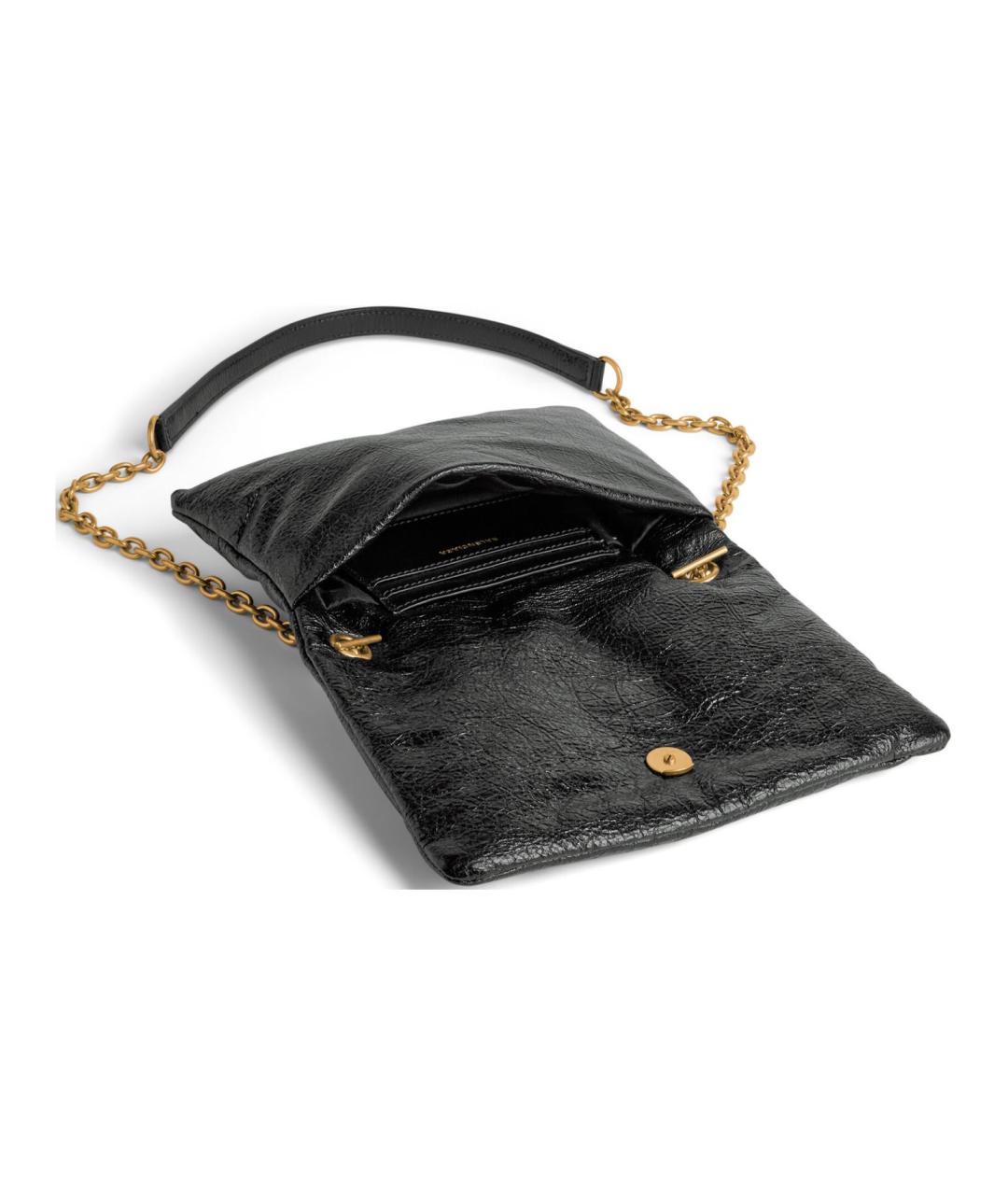 BALENCIAGA Черная кожаная сумка через плечо, фото 5