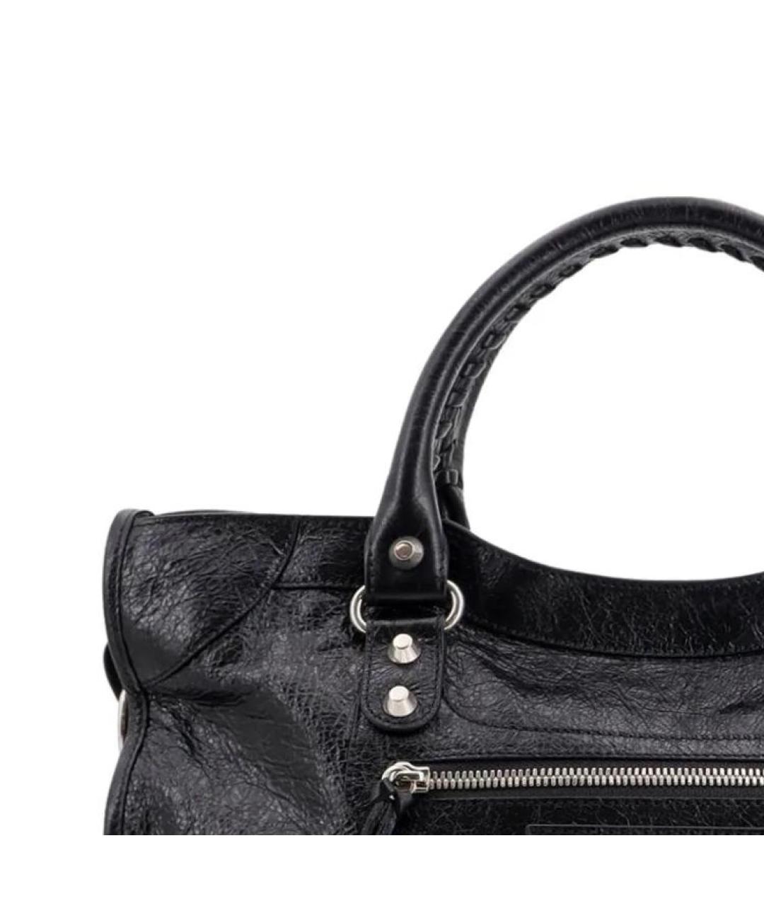 BALENCIAGA Черная кожаная сумка через плечо, фото 4
