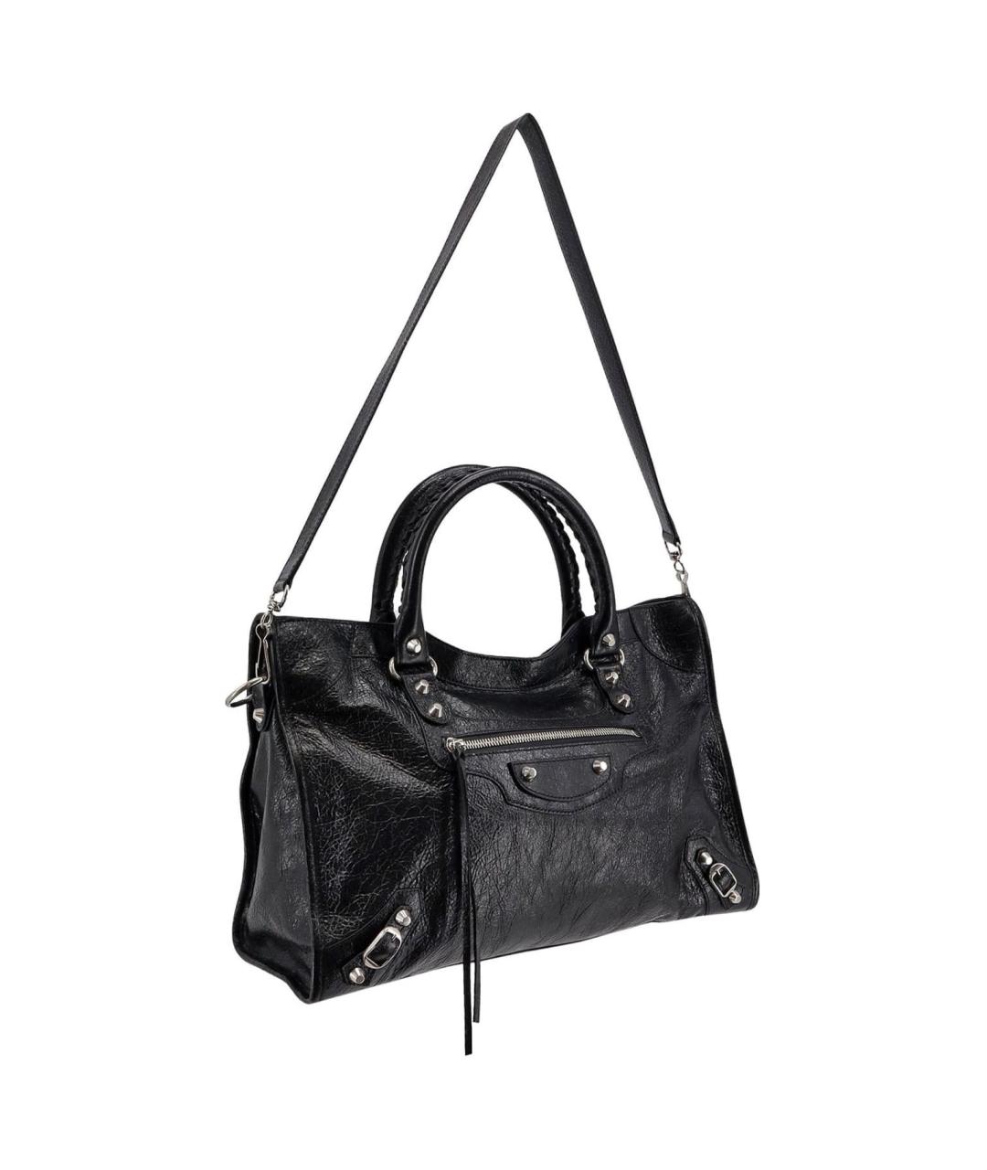 BALENCIAGA Черная кожаная сумка через плечо, фото 2