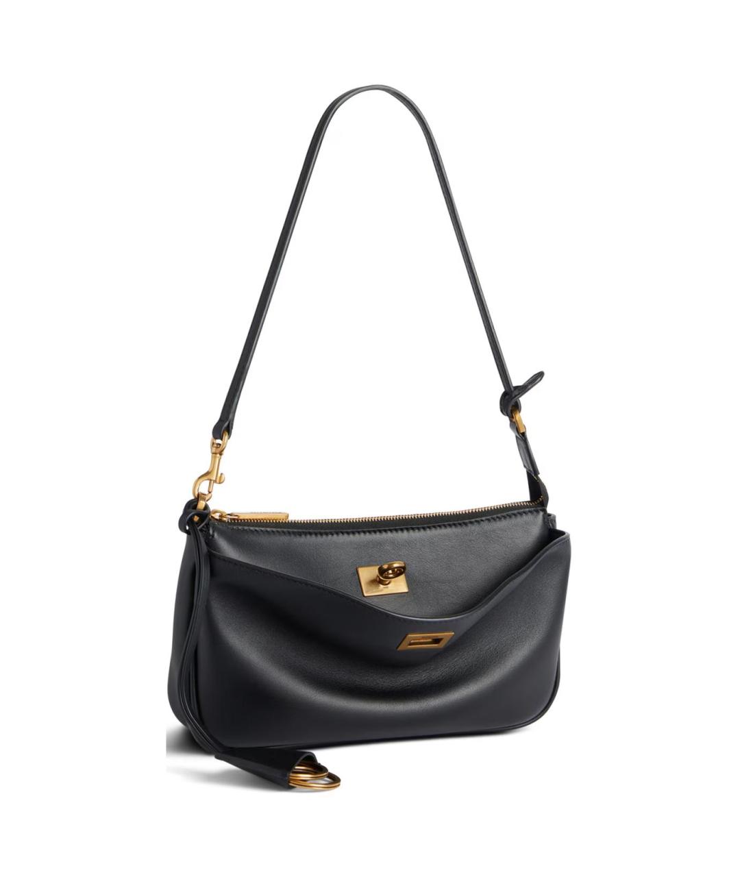 BALENCIAGA Черная кожаная сумка через плечо, фото 2