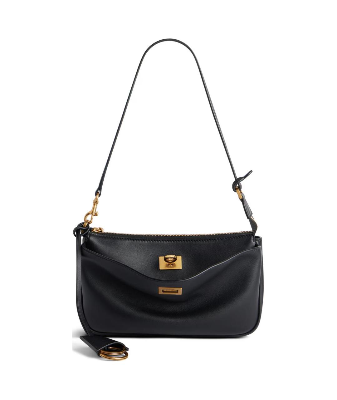 BALENCIAGA Черная кожаная сумка через плечо, фото 1