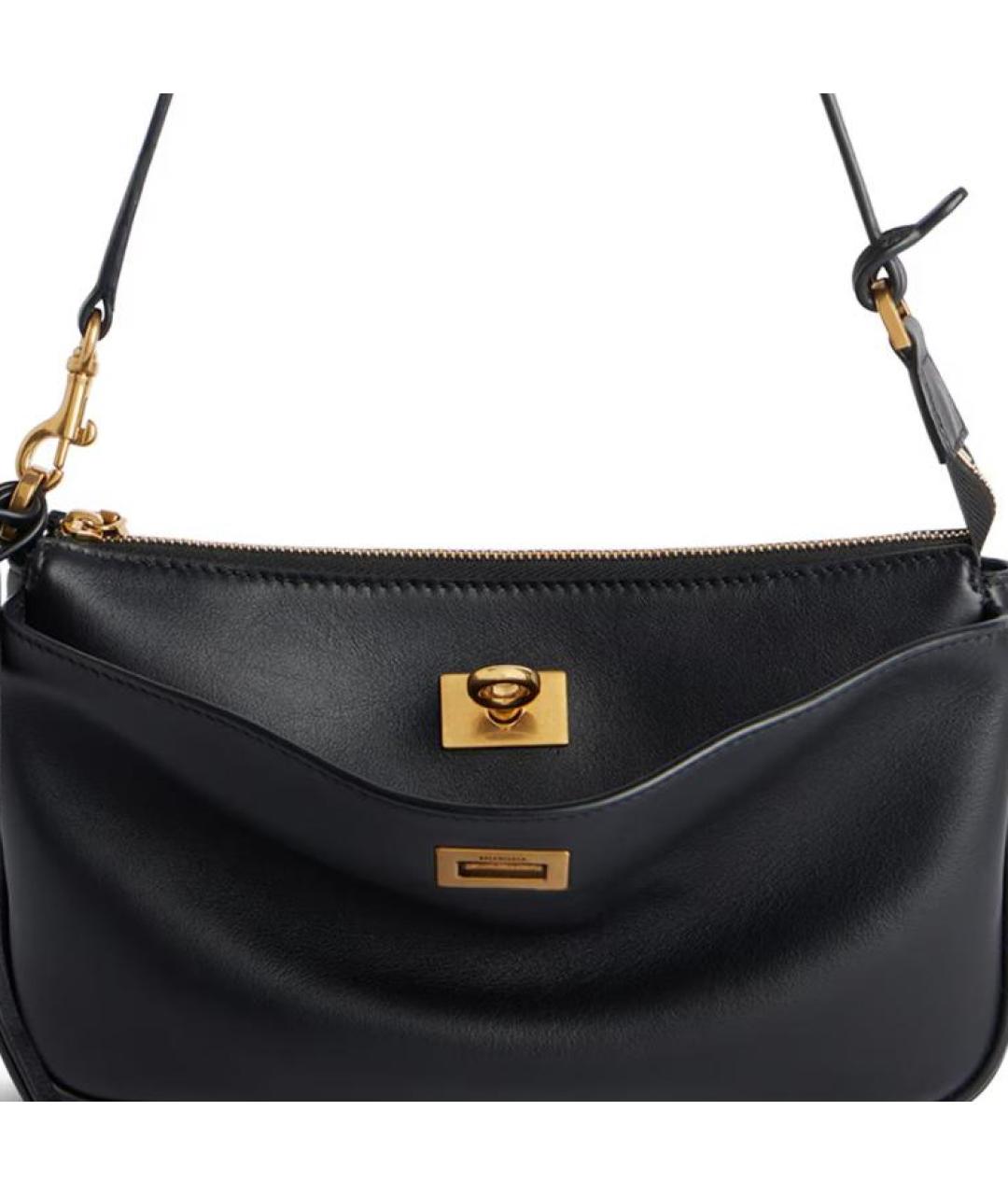 BALENCIAGA Черная кожаная сумка через плечо, фото 5