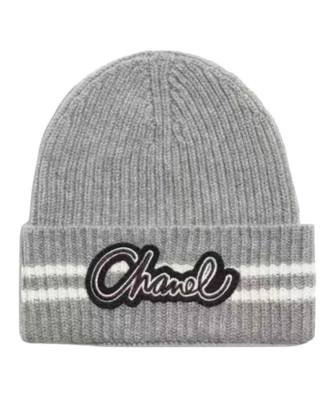 CHANEL Серая кашемировая шапка, фото 1
