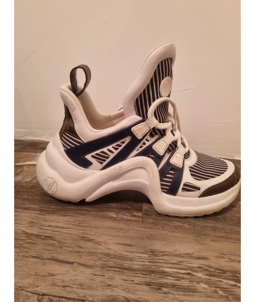 LOUIS VUITTON Белые кожаные кроссовки, фото 8