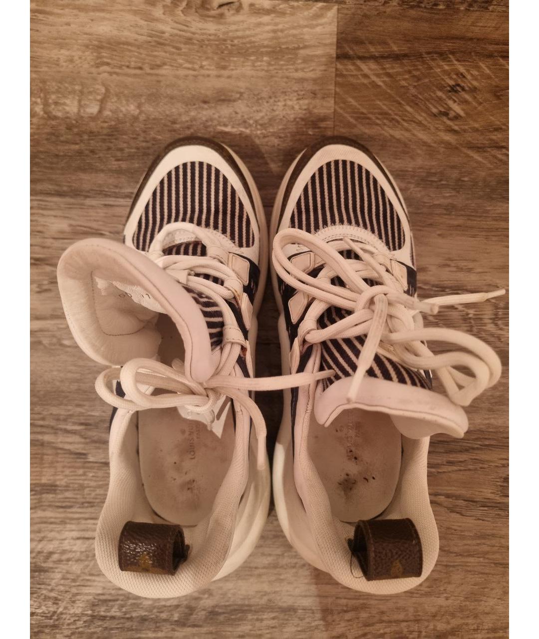 LOUIS VUITTON Белые кожаные кроссовки, фото 3