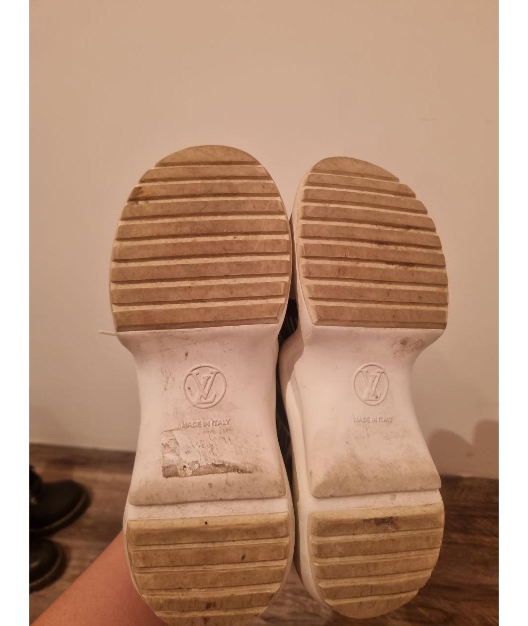 LOUIS VUITTON Белые кожаные кроссовки, фото 5