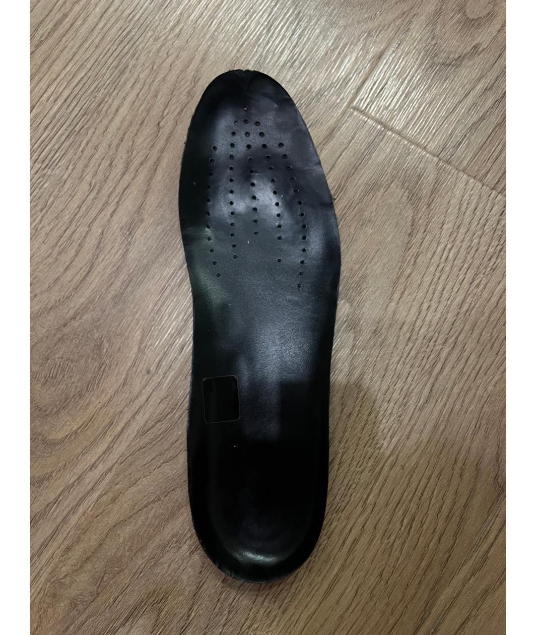 VALENTINO Черные кожаные низкие кроссовки / кеды, фото 8