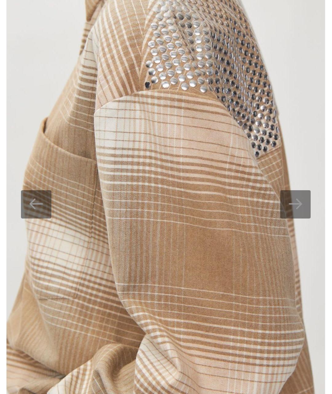 IRO Бежевая шерстяная рубашка, фото 7