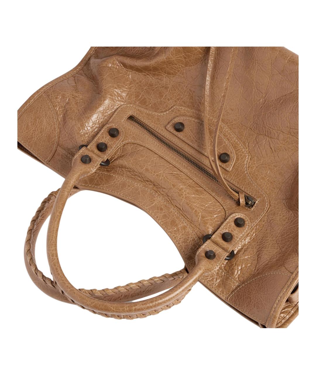 BALENCIAGA Коричневая кожаная сумка через плечо, фото 6