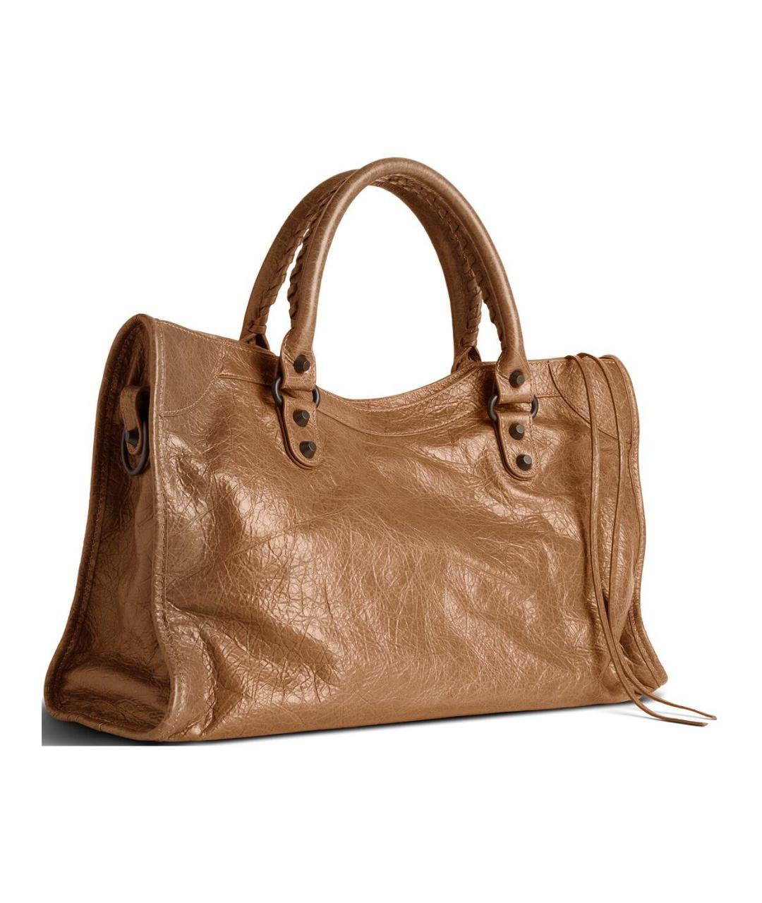 BALENCIAGA Коричневая кожаная сумка через плечо, фото 4