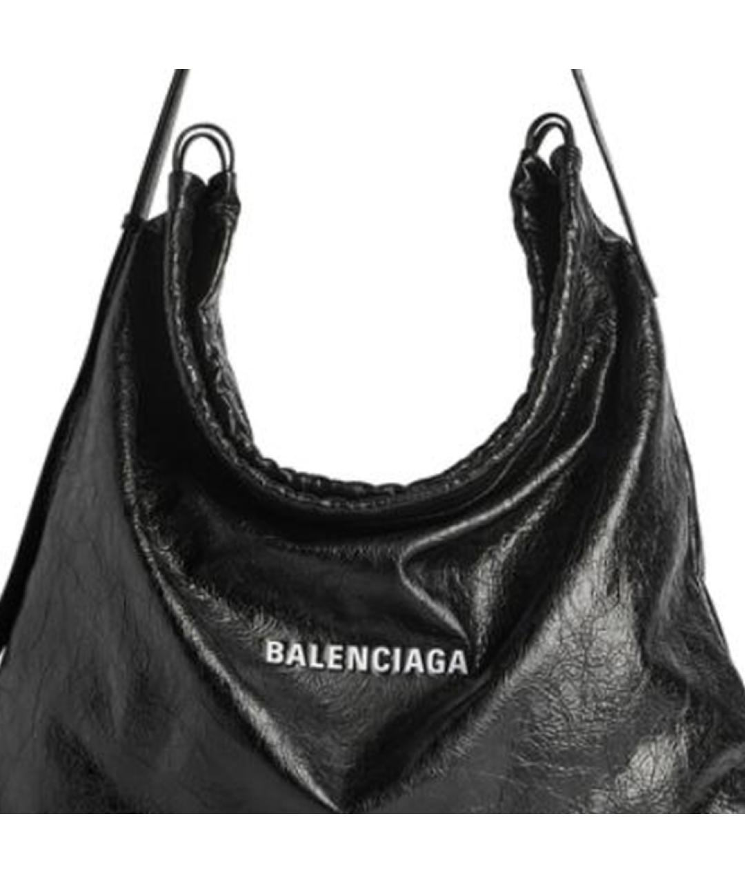 BALENCIAGA Черная кожаная сумка через плечо, фото 5