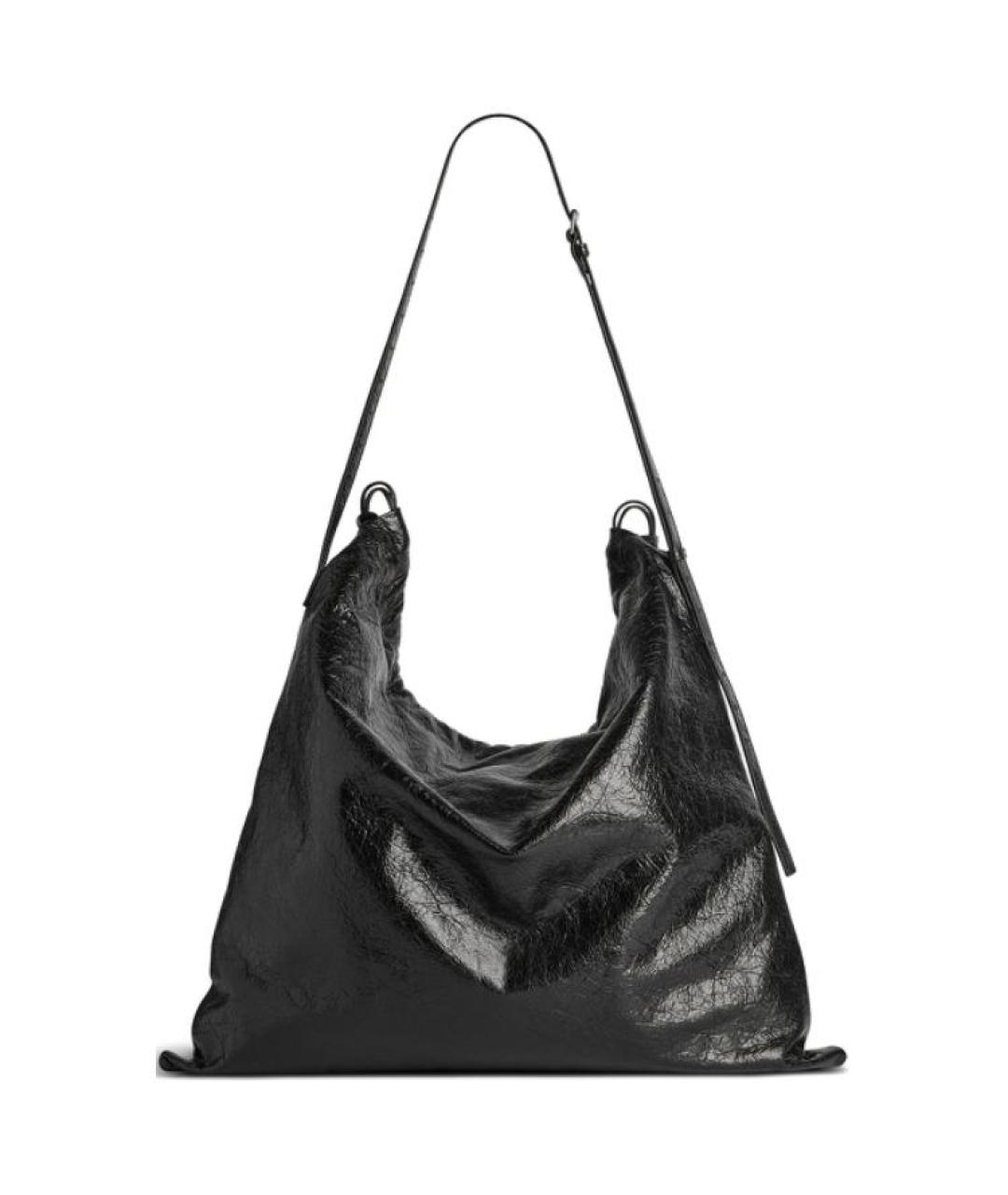 BALENCIAGA Черная кожаная сумка через плечо, фото 4